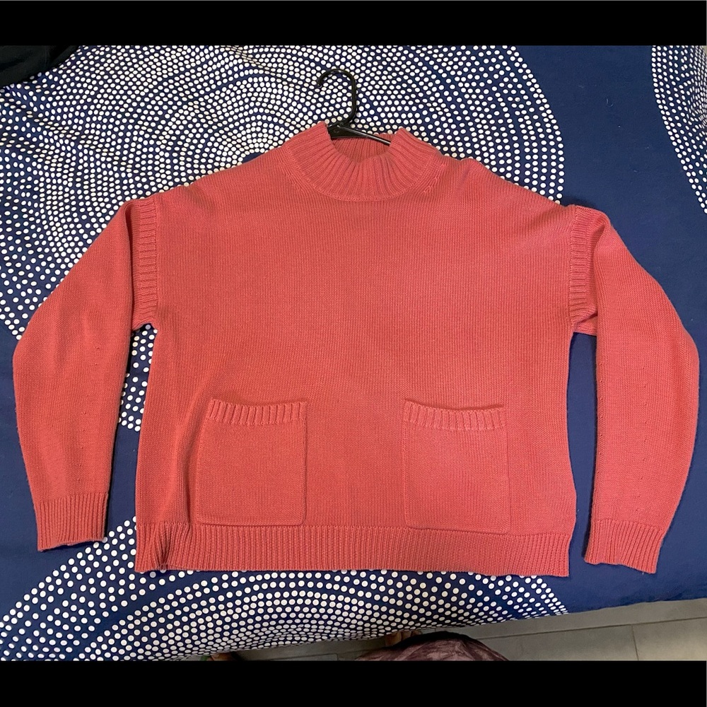 Blush Pink J Crew Mock-neck sweater